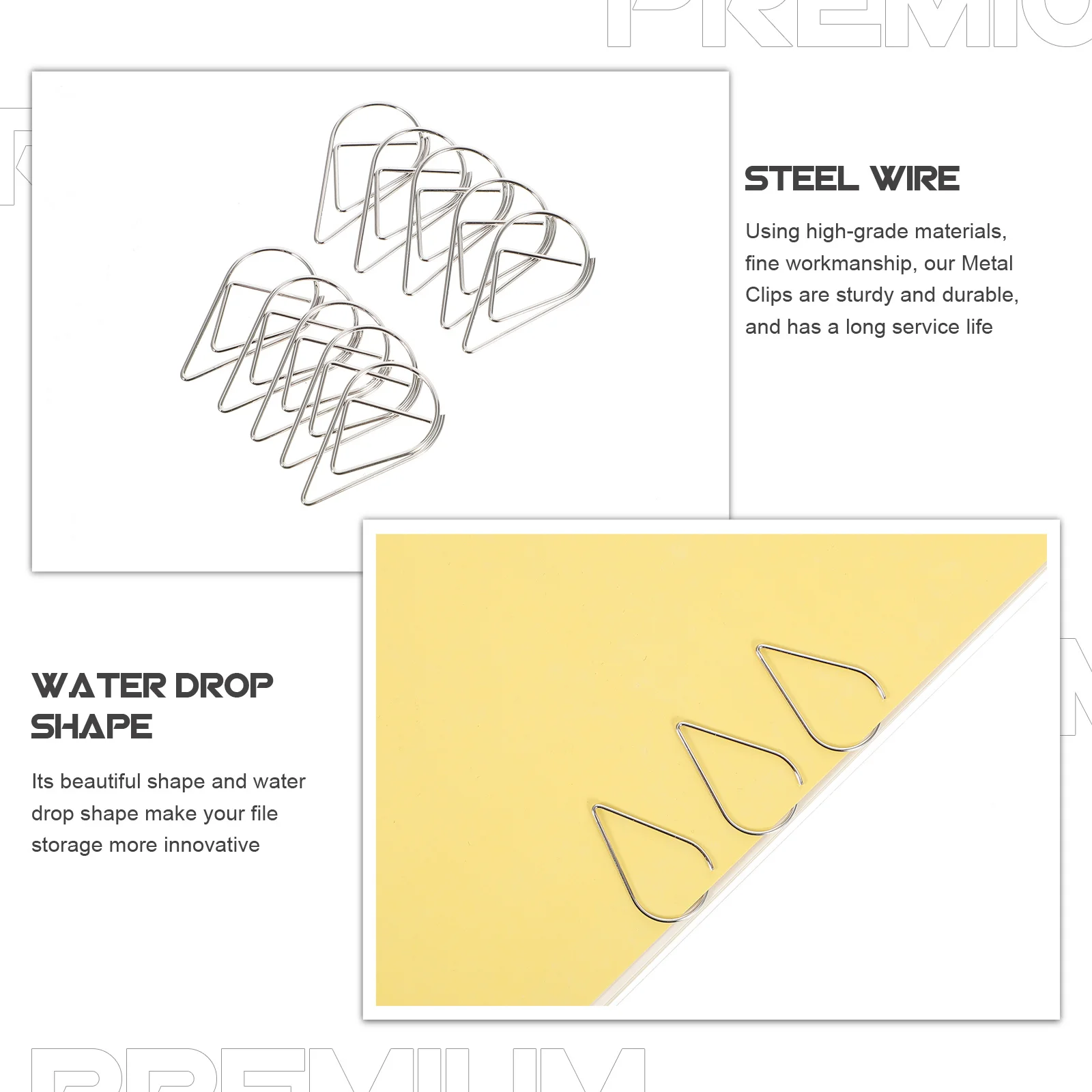 10pcs Water Drop Bookmarks Metal Paper Clips Dripping Shaped Pin Office Desk Accessory Decorative Note Clip For Documents Photos