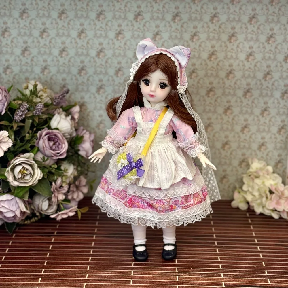 

Hinged Doll With Clothes 30cm BJD Doll Dress Up 3D Eyes Removable Joints Doll Cute 1/6 BJD 1/6 Bjd Dolls Girls Gifts