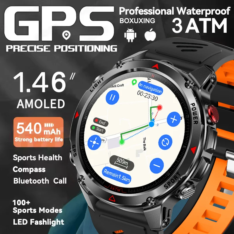 

Профессиональные GPS спортивные умные часы для улицы RIDE Run GPS трек Часы для плавания Компас Высотомер 3ATM Спортивные браслеты Мужчины 2025 Новинка