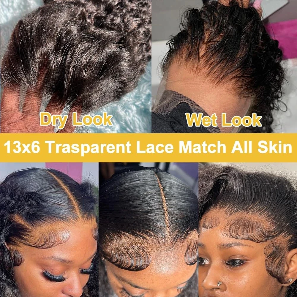 30 42-дюймовые глубокие волны 13x6 Парики из натуральных волос на кружеве спереди 250 Плотность вьющихся 100% человеческих волос 13x4 HD Парики на шнуровке для женщин