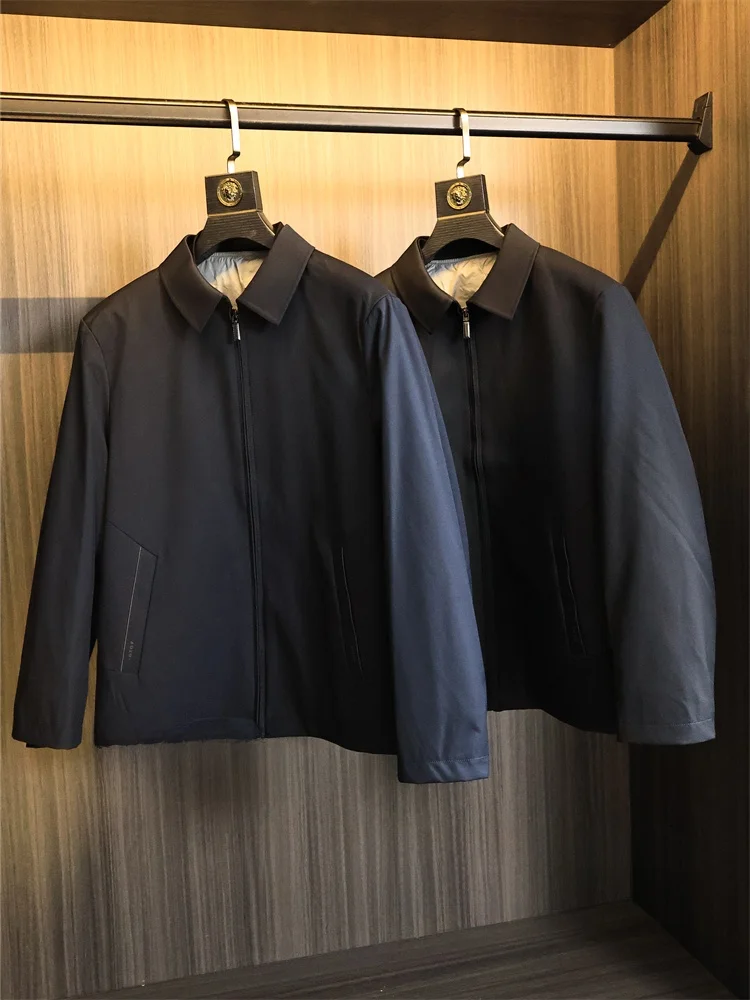 Detachable down Inner  Casual Men's down Jaet Faionable Urban Sle Youth Regular Length Pure Color Versatile Autum...