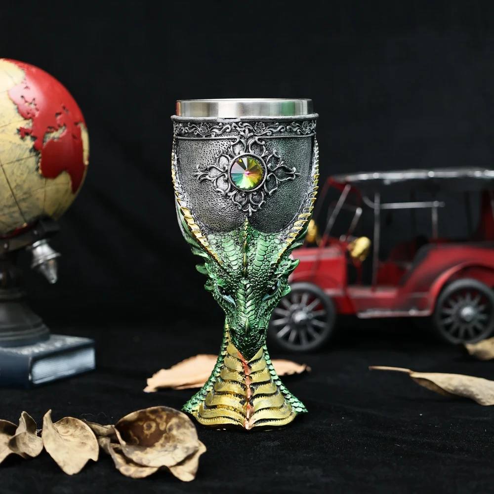 Dragon Head Goblet Halloween Gift Barware and Drinkware Bottle Bar Set Coffee mug Viking Drinking Mug Insulated Water Drinkware