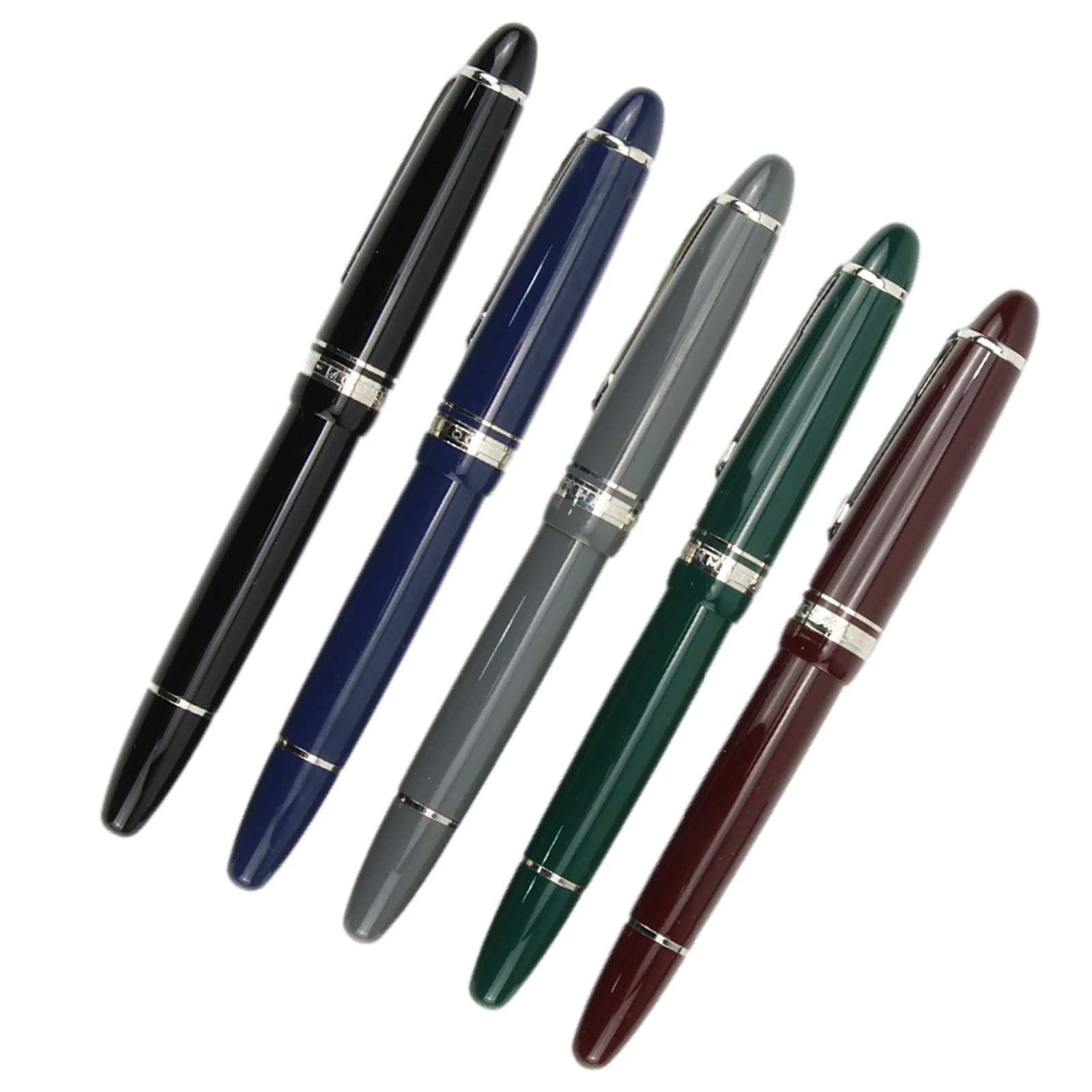 Mahan-pluma estilográfica P136, pistón de cobre con plumillas F de 0,5mm, bolígrafos de tinta de escritura verde y gris para oficina, suministros escolares para estudiantes, regalo