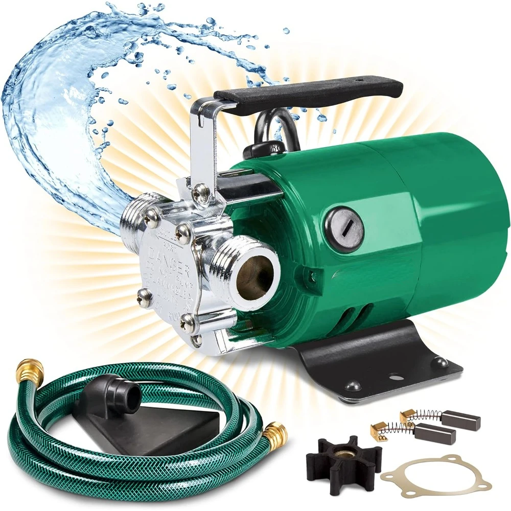 

Water Transfer Pump, 115V 330 Gallon Per Hour - Portable Electric Utility Pump with 6' Water Hose Kit - To Remove Water