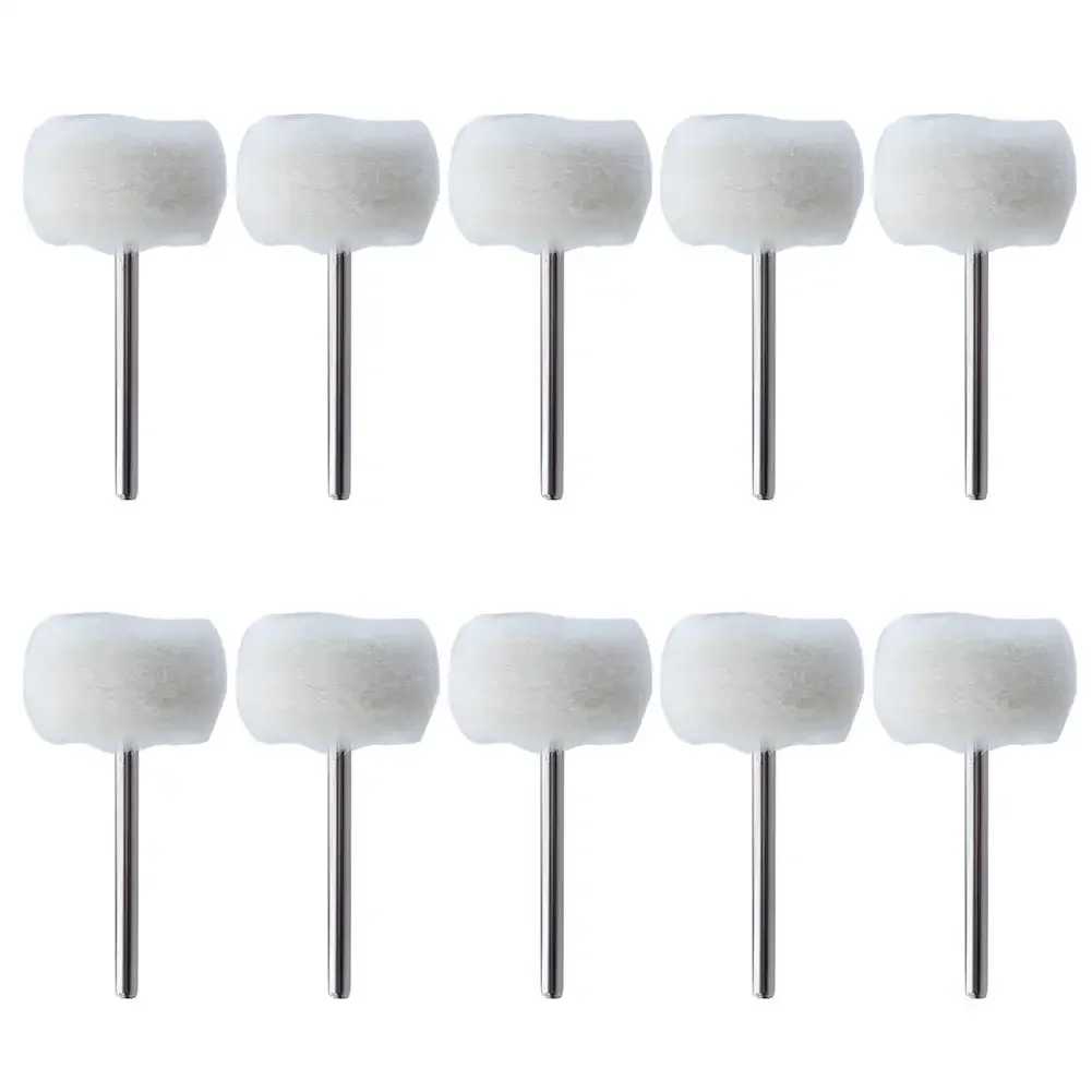 1-20PCS Jewelry Polishing Brush Cotton Wool Felt Grinding Sanding Head Abrasive Buffing Wheel 3mm Shank Drill Rotary Tool