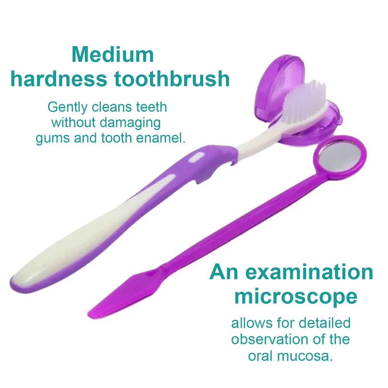 Portable Orthodontic Braces Care Travel Kit,Oral Hygiene Set with Toothbrush,Interdental Brush,Dental Wax,Mirror,Hourglass Timer