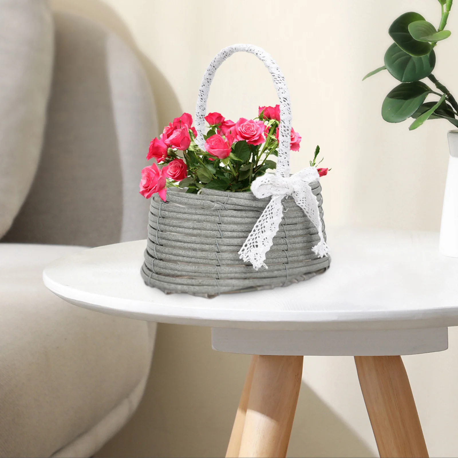 

Woven H Seagrass H Woven Flower Holder Wicker Flower Arrangement Storage Decorative Wedding Home Baskets Versatile Container