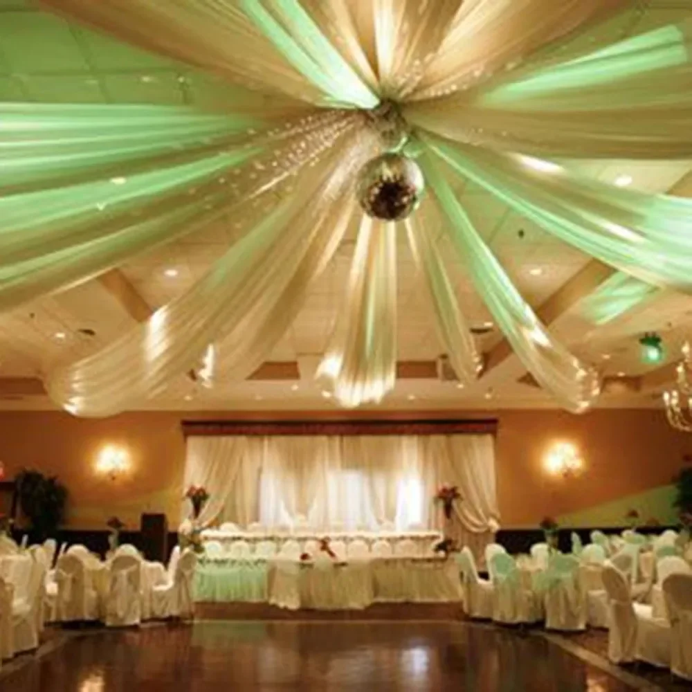 

24" Ceiling Drapes for Wedding, Hardware Kit, Free Installation Tool Kit, 8 Panel Ceiling Drapes