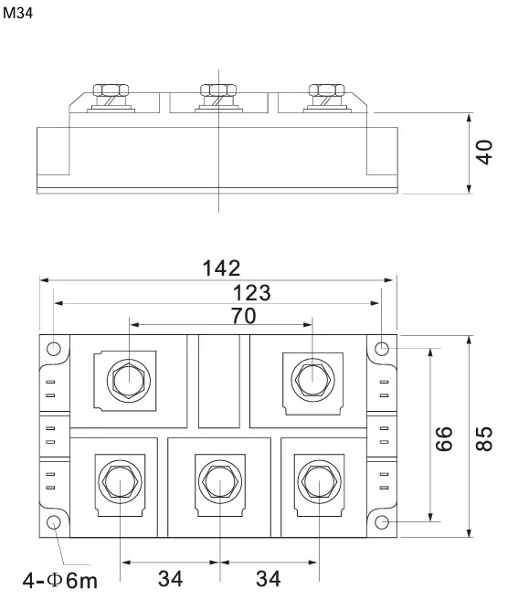 Módulo rectificador trifásico ASEMI, MTC110-16 D1, 125A, 1600V, nuevo