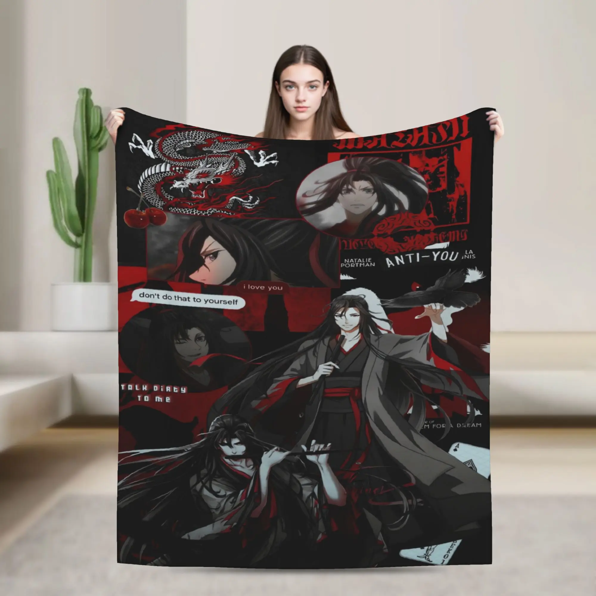 The Untamed WangXian Bunny Mo Dao Zu Shi  Blanket Winter  Warm Cozy Bedding Throws For Adults Home Decor Flannel Bedspread Bed