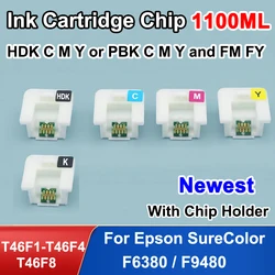 Newest 1100ML T46F8 T46F1 T46F2 T46F3 T46F4 Ink Cartridge Chip for Epson Surecolor F6380 F9480 PBK HDK C M Y ONE TIME USE chip