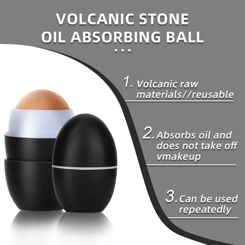 Real Volcanic Stone Face Roller Oil-Absorbing Volcanic Reusable Oily Skin Facial Cleaner On-the-Go Mini Beauty Tools Mini Size