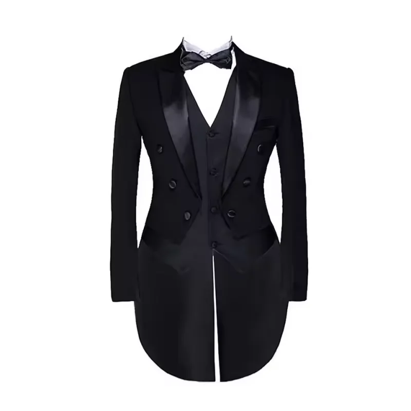 

3-piece slim fit men's tailcoat, double breasted lapel sports jacket, wedding/business groom's tailcoat