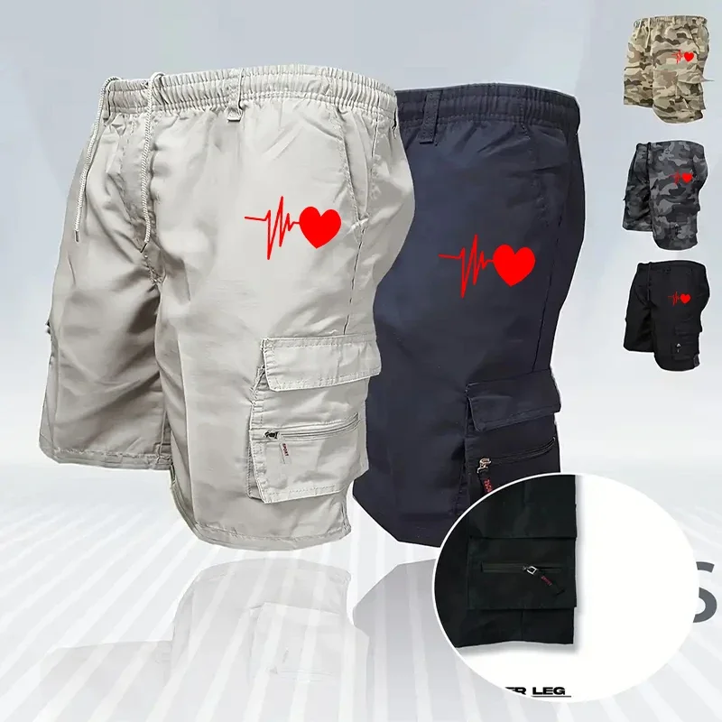 

Шорты-карго до колена, мужские спортивные повседневные шорты-бермуды больших размеров, прямые полубрюки для бега в тренажерном зале, гольфа, шорты