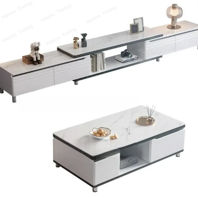 

Modern minimalist living room household TV cabinet, floor standing retractable TV cabinet, coffee table, tea table combination