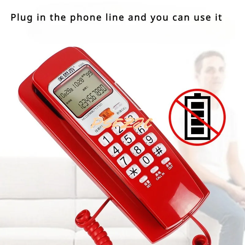 Home Wall Mounted Fixed Telephone Landline Portable Office Mini Decorative Phone