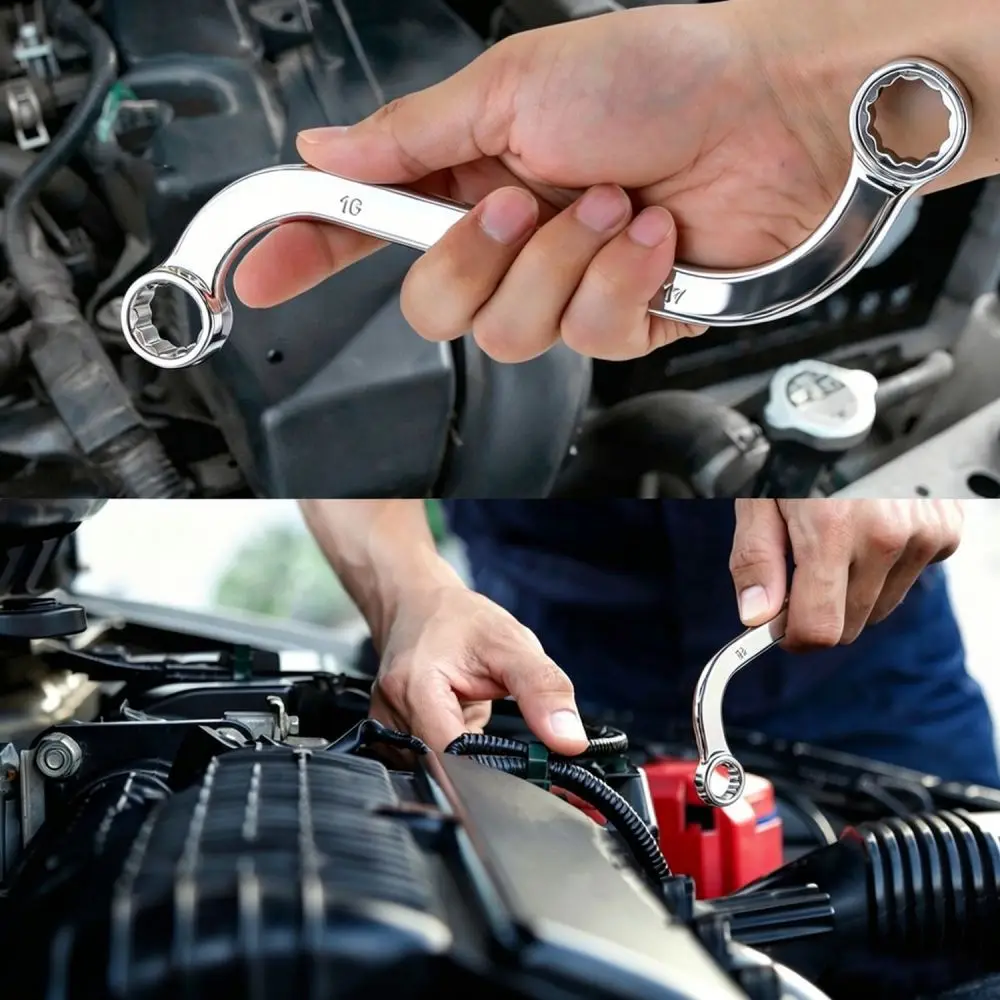 Heavy Duty S Type Double Box Wrench For YITOK Chrome Vanadium Spanner Kit Engine Maintenance Mechanic Hand Tools Hardware