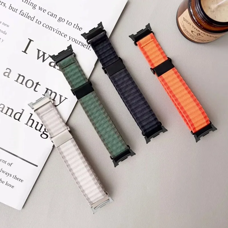 حزام رياضي بحري لساعة سامسونج جالاكسي 840 مللي متر 44 مللي متر سوار نايلون أصلي ساعة جالاكسي 8 كلاسيكي 46 مللي متر ملحقات سوار درب