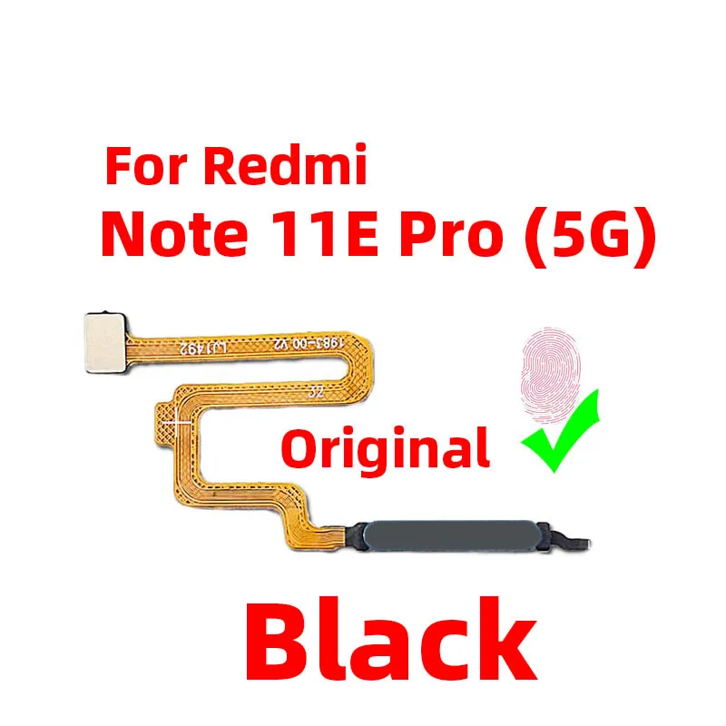 Original For Xiaomi redmi note 11E pro Fingerprint Sensor Home Return Key Menu Power Button Flex Ribbon Cable