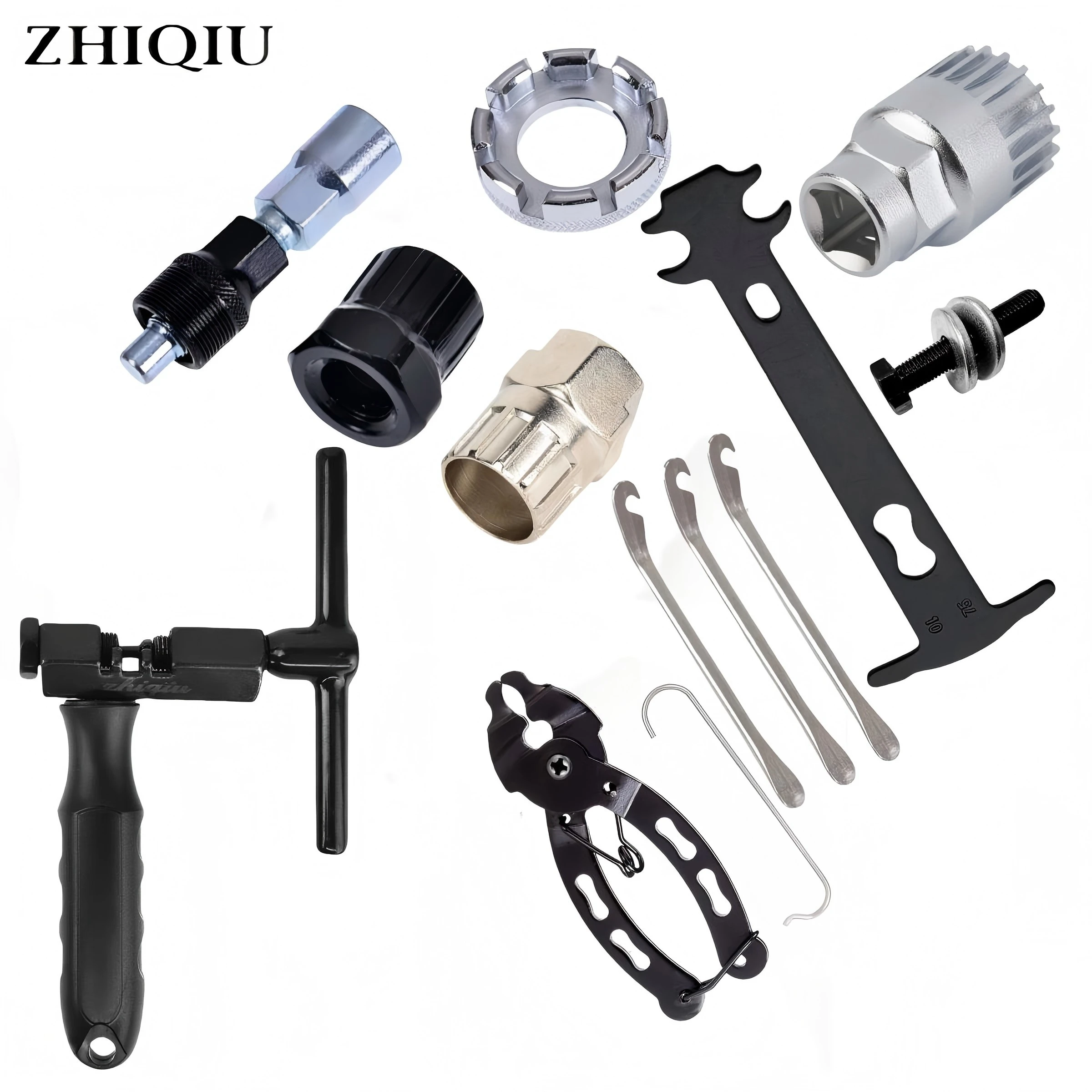 

10PCS Bike Repair Tool Kit, Bike Chain Cutter, Bottom Bracket Remover,Chain Crank Bracket Removal ,Freewheel Remover etc.,