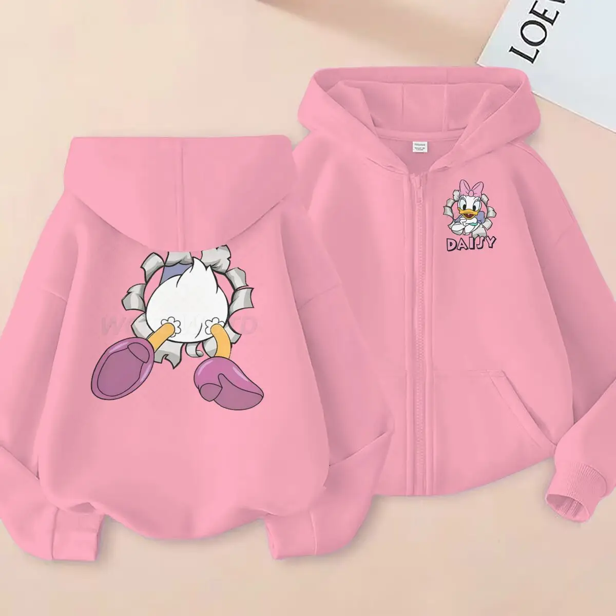 

Zipper Style Hoodies Coat Boy Girls Pink Children Age 3-12 Kids Kawaii Sweatshirt Cartoon Character Gifts Girl Top Hoody Clothes