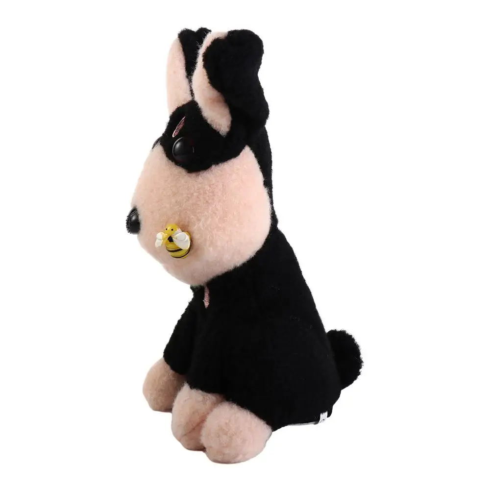 Black Dog Electric Bee Dog Plush Toy Recording Learn To Talk Electric Bee Puppy Doll Will Bark Creative