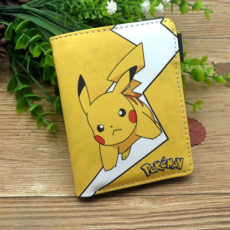 Pokemon Cartoon Pikachu Psyduck Kawaii Creative Wallet Short Printed PU Snap Wallet Student Coin Purse Children Birthday Gifts