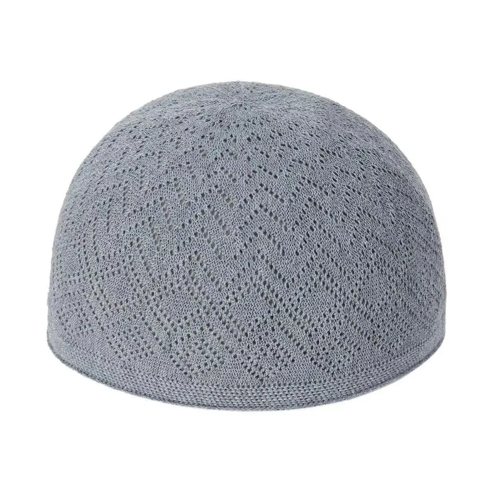 New Stretchy Prayer Hat Breathable Solid Color Beanie Hat Simple Durable Men Knitted Cap Daily