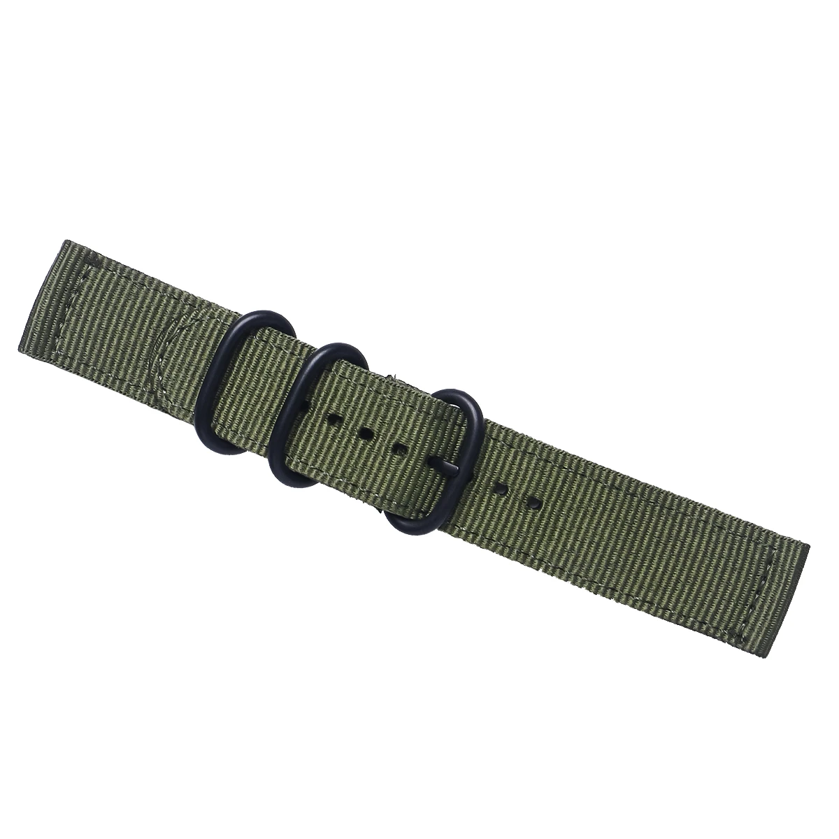 

18Mm Nylon Watch Band Breathable Seamless Design Smooth Edge Stainless Steel Clasp Compatible with Most Watches Army Green Black