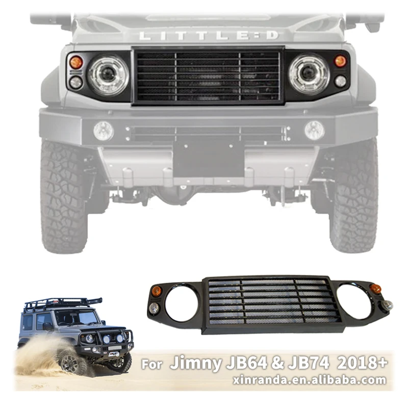 Car Front Grille ABS Defender Style Little D Racing Grill for Suzuki Jimny JB64 JB74 2019 2020 2021 2022 2023 2024 3 Door 5 Door