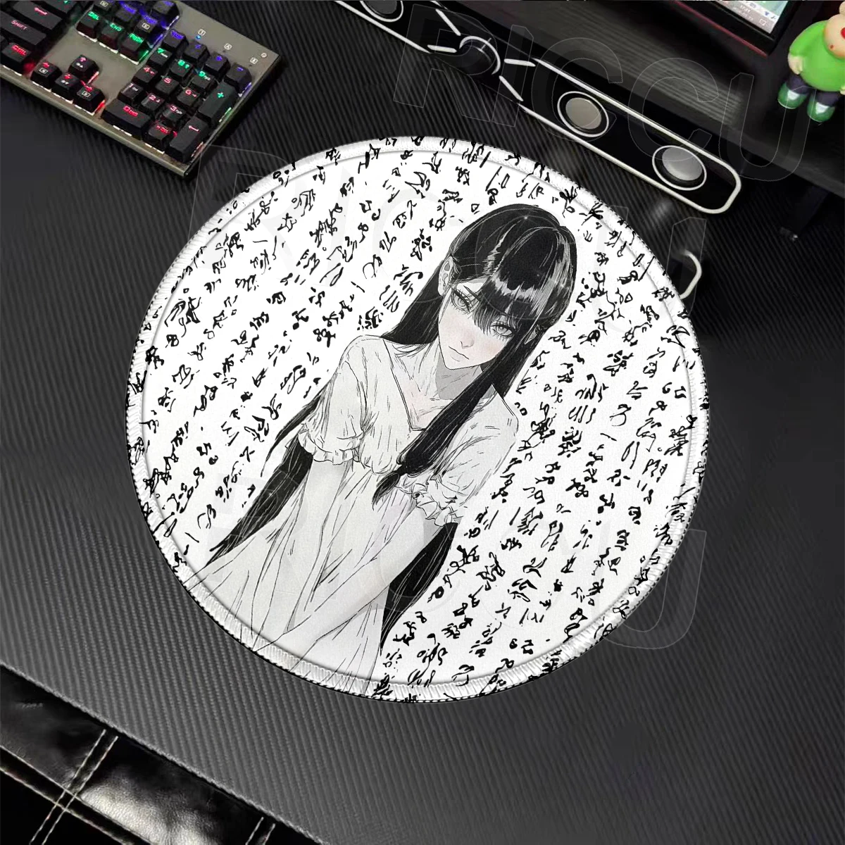 Anime Girl Mouse Pad Game Ultrafine Surface E-Sports Mousepad Gamer Computer Gaming Accessories Office PC Round Rubber Mouse Mat