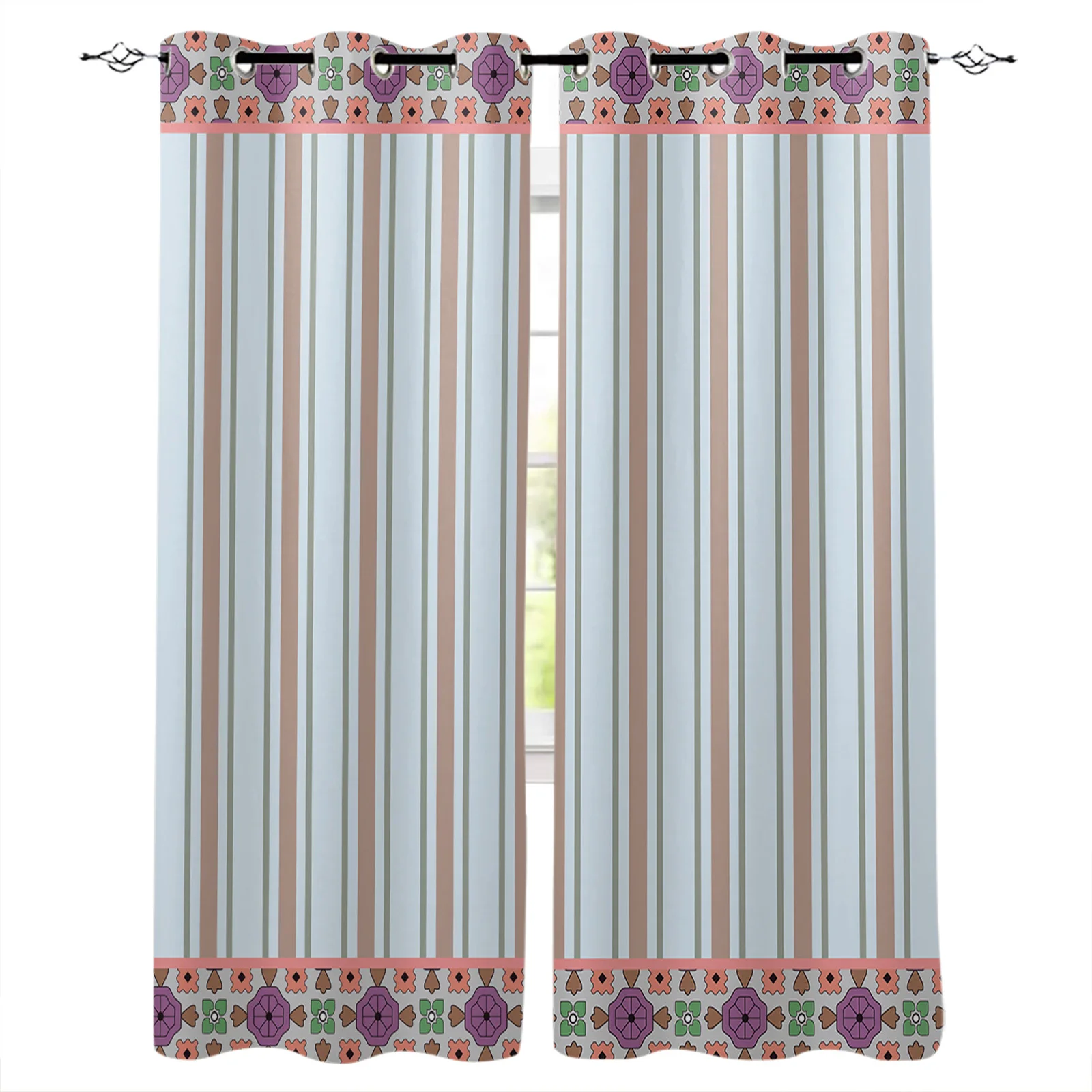 Flower Line Bud Curtains Large Window Window Curtains Curtain Lights Bathroom Bedroom Kitchen Decor