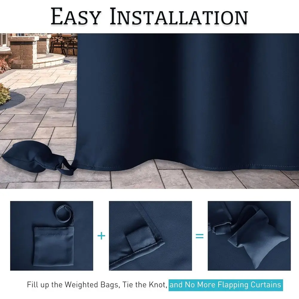 Tende da esterno antivento e impermeabili blu navy, 52x90, confezione da 2, ideali per patio, portico, gazebo