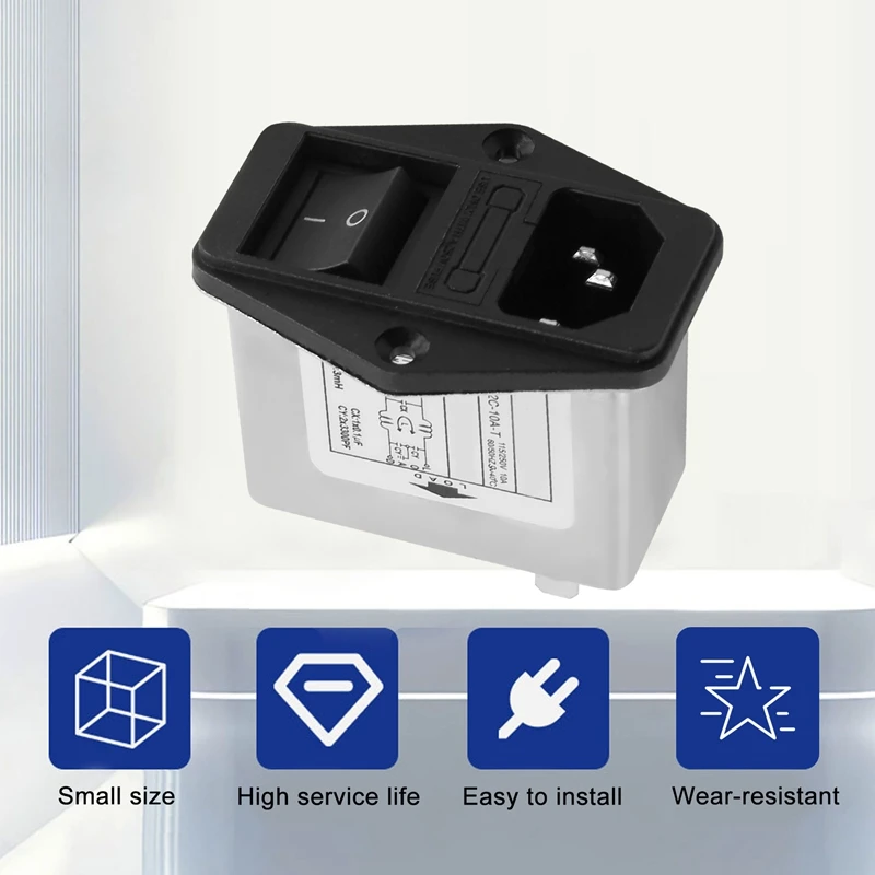 Solder Lug Terminals IEC 320 C14 Filter + Boat Switch + Fuse Holder-DTB3