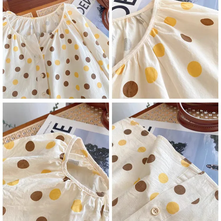 PLUS ขนาดเสื้อชีฟองผู้หญิงฤดูร้อน 2025 ใหม่มาถึงปุ่มสามในสี่แขนขนาดใหญ่หลวมเสื้อ Tops