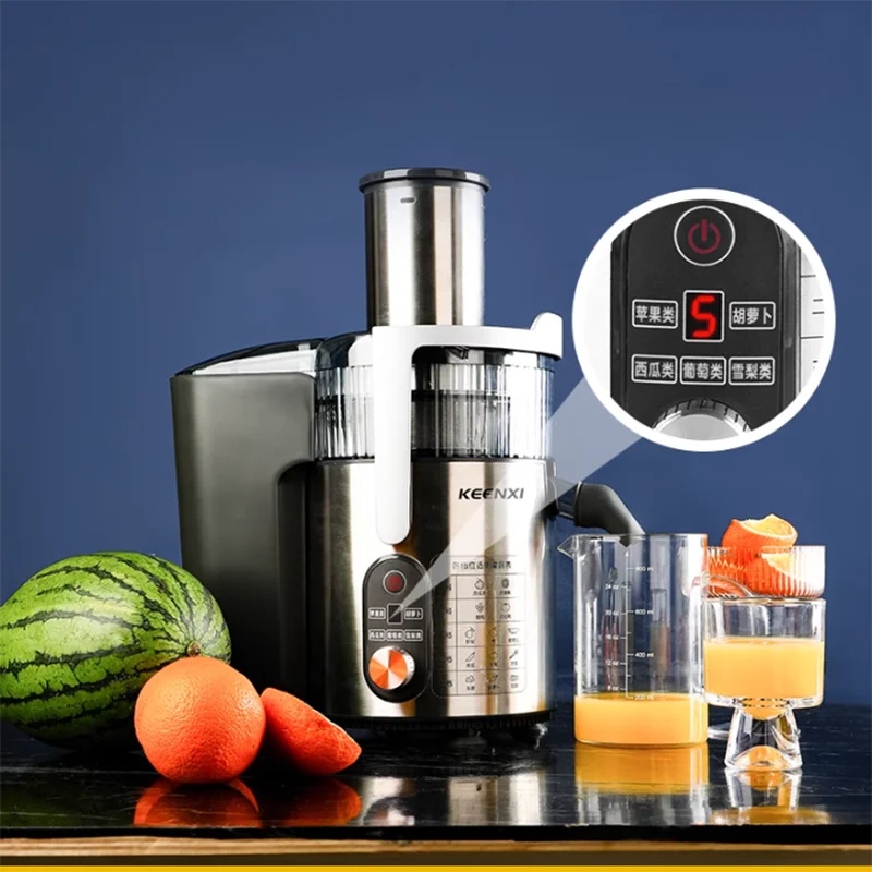 Sugarcane Juicer Electric Slow Juicer Fully Automatic Stainless Steel Filter Free Large Caliber Cold Press Fruit Extractor