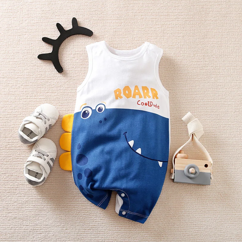 

Summer Baby Sleeveless Vest Newborn Cartoon Outdoor Climsuit Baby Bodysuit
