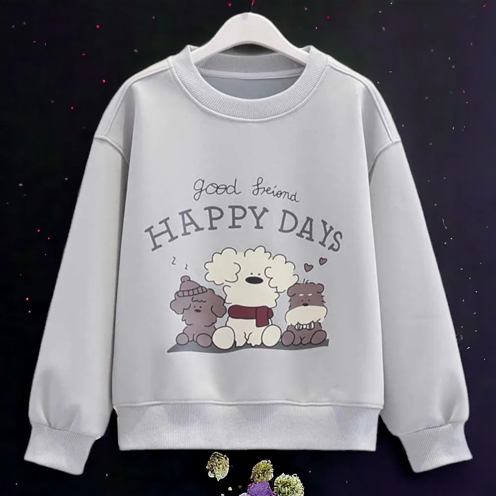 

Kids Cartoon Sweatshirts for Girls Shirts Cotton Tops School Uniform Outfits Teenagers Children Baby Costumes 5 7 9 11 13 Years