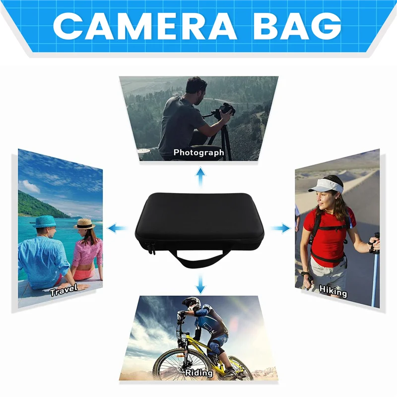 

GO-For Gopro Чехол для аксессуаров Противоударная сумка для хранения экшн-камеры Портативная сумка для хранения аксессуаров