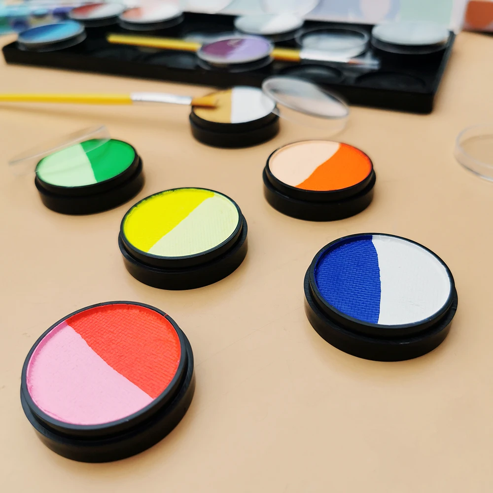 OPHIR Rainbow Face Paint Palette Split Cakes Body Painting 12 Groups Water-Based Face Painting for Children Halloween RT013A