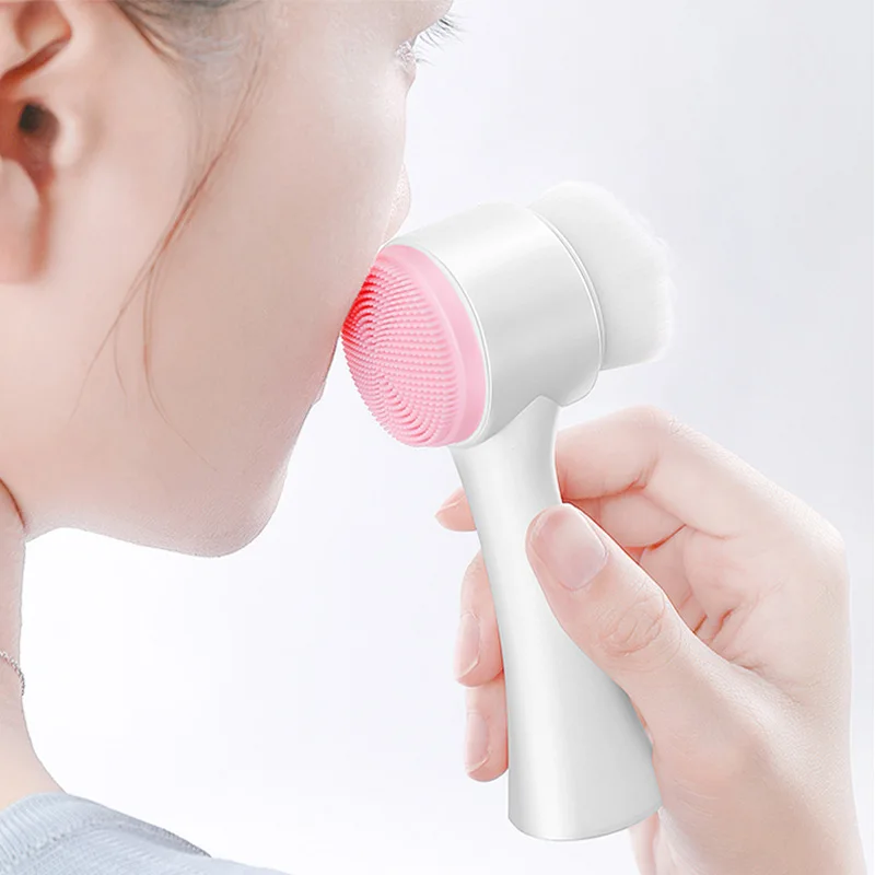 Silicone Face brushes Deep Cleaning Pore Cleaner Makeup remover Face Massage Double Side Washing  Facial Cleansing Brush