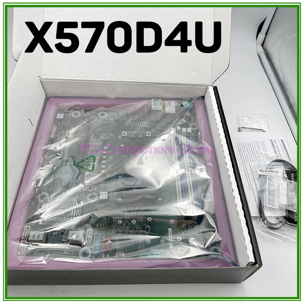 X570D4U Server Motherboard For AsRock Supports For Ryzen 5000 AM4 PGA 1331 DDR4