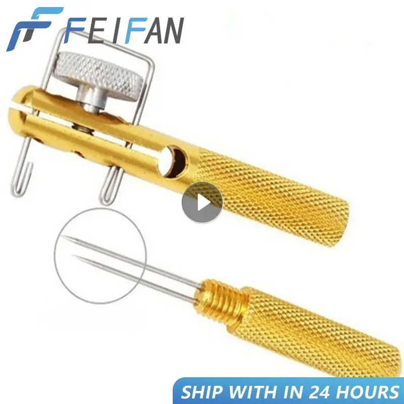 

Aluminum Alloy Metal Manual Fishing Hook Tier Double-Headed Needle Gold Fishing Line Fishhook Tie Device Fishing Accessories