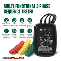 DUOYI DYXZ-01 DYXZ-02 Phase Sequence Detector Meter 70~600V AC LED Buzzer Non-Contact Three Phase Detector Rotation Tester
