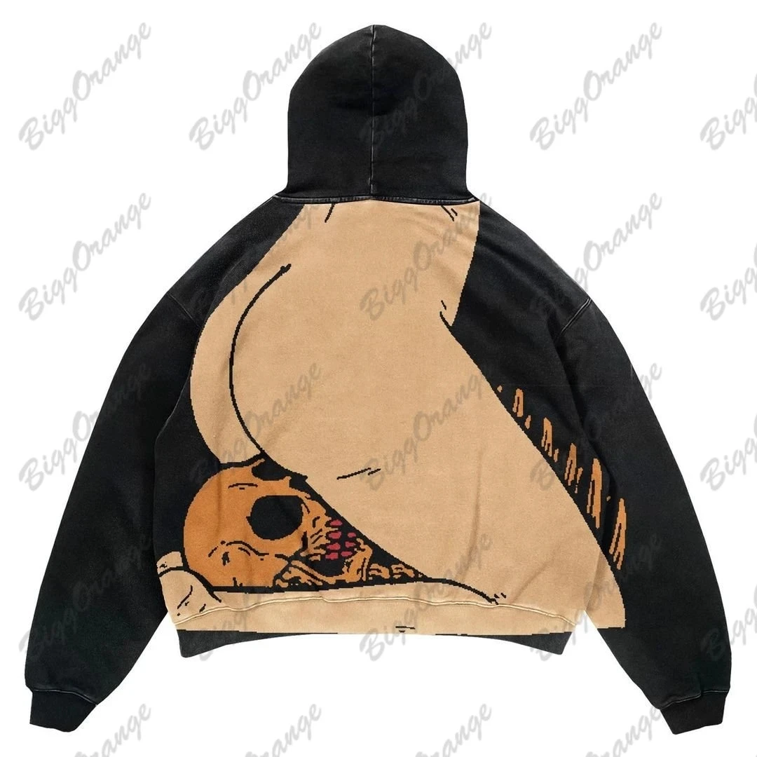 Y2k-Sudadera con capucha para mujer, ropa de calle estilo gótico Harajuku Niche Grunge, estilo Hip Hop Retro, holgada, de gran tamaño, de Anime