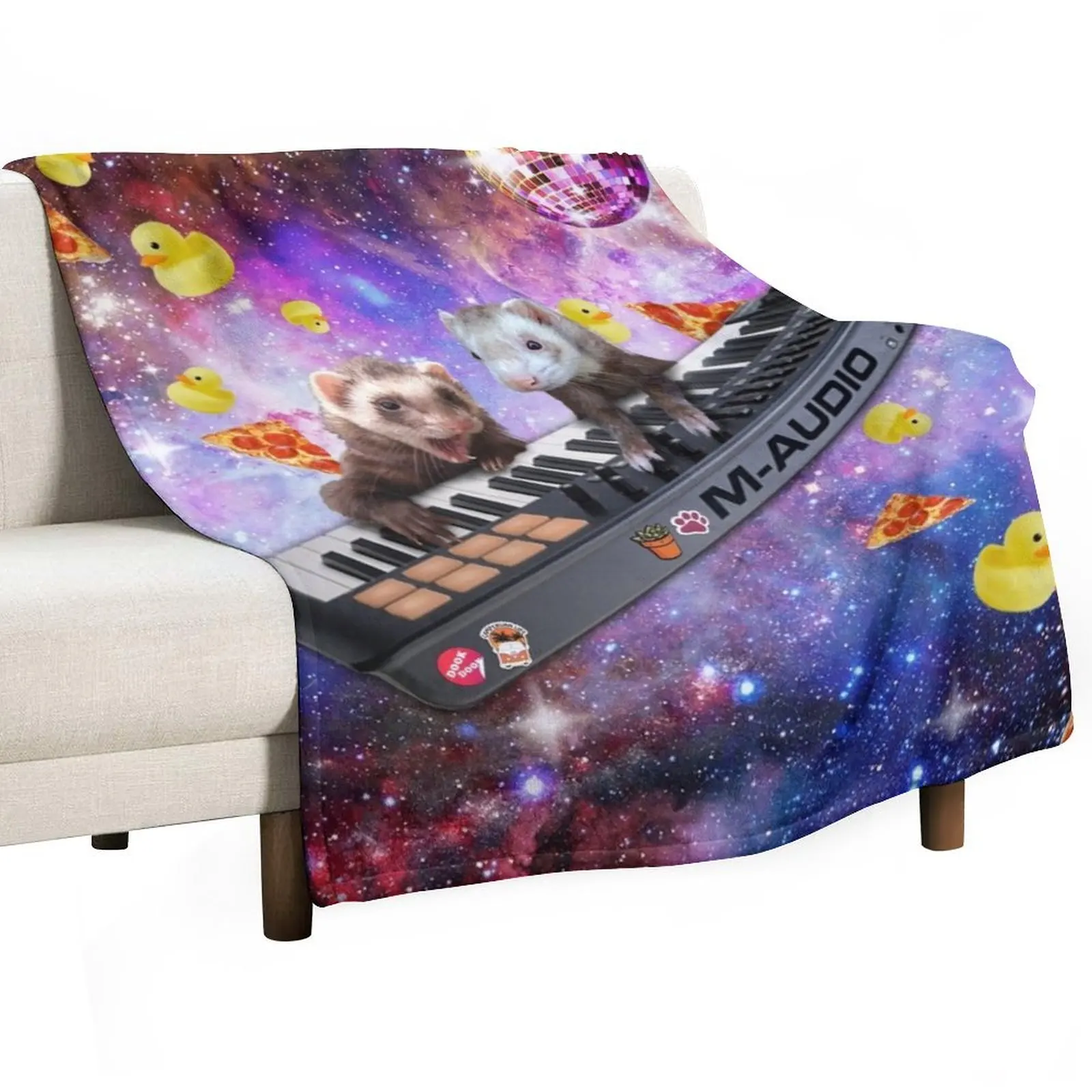 Galaxy Disco Ferrets Throw Blanket blankets and throws Cute Plaid Blankets Sofas Of Decoration Blankets