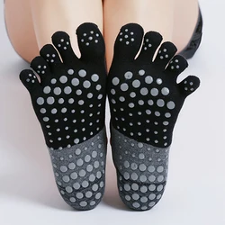 1 Pair Yoga Fingers Socks Anti-Slip Silicone Gym Ballet Sock Women Dance Bandage Ankle Footwear Breathable Cotton Fitness Gym