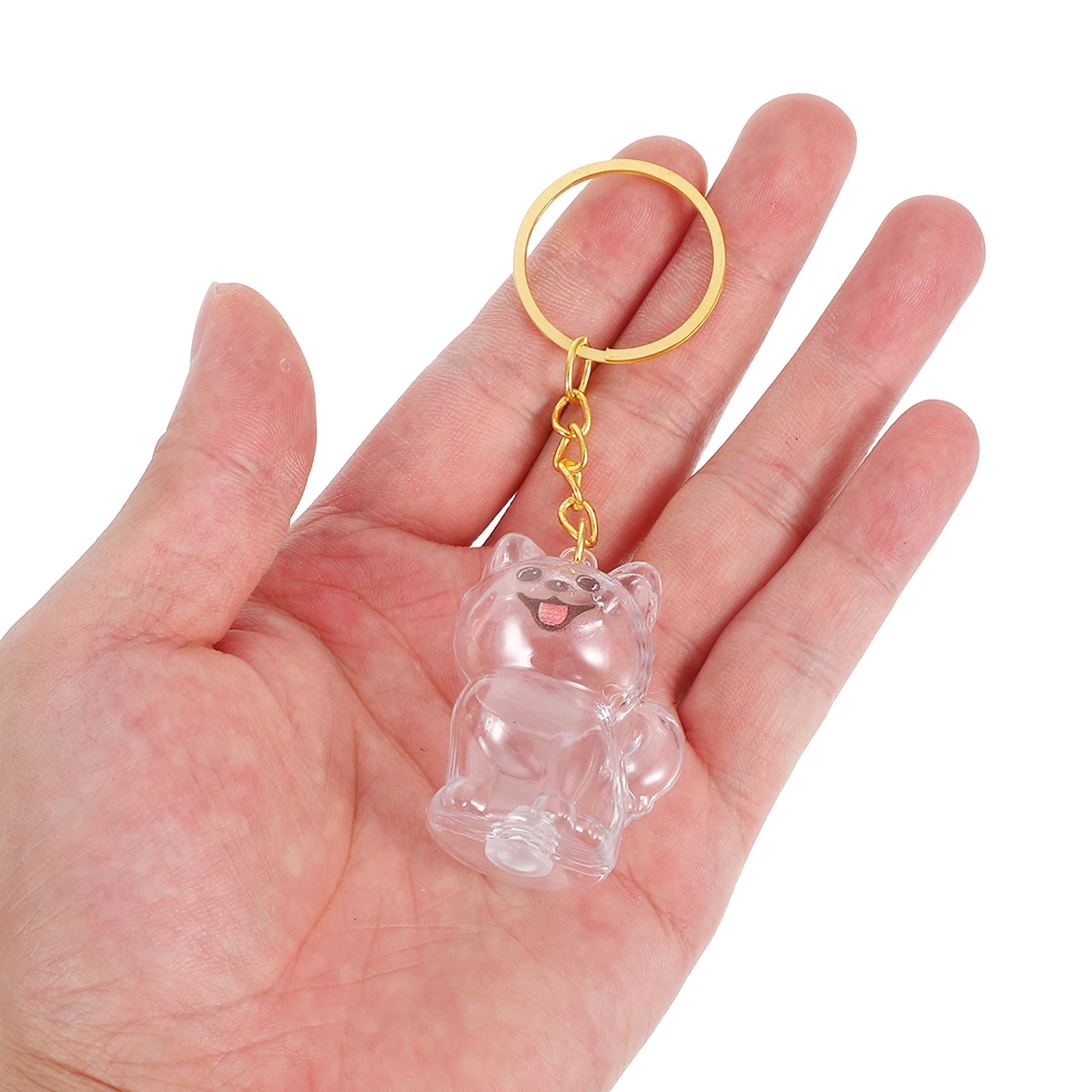 

4pcs Dog Hair Keepsake Box Transparent Pet Hair Storage Keychain Portable Memorial Pendant Small Pet Whisker Souvenir for Women