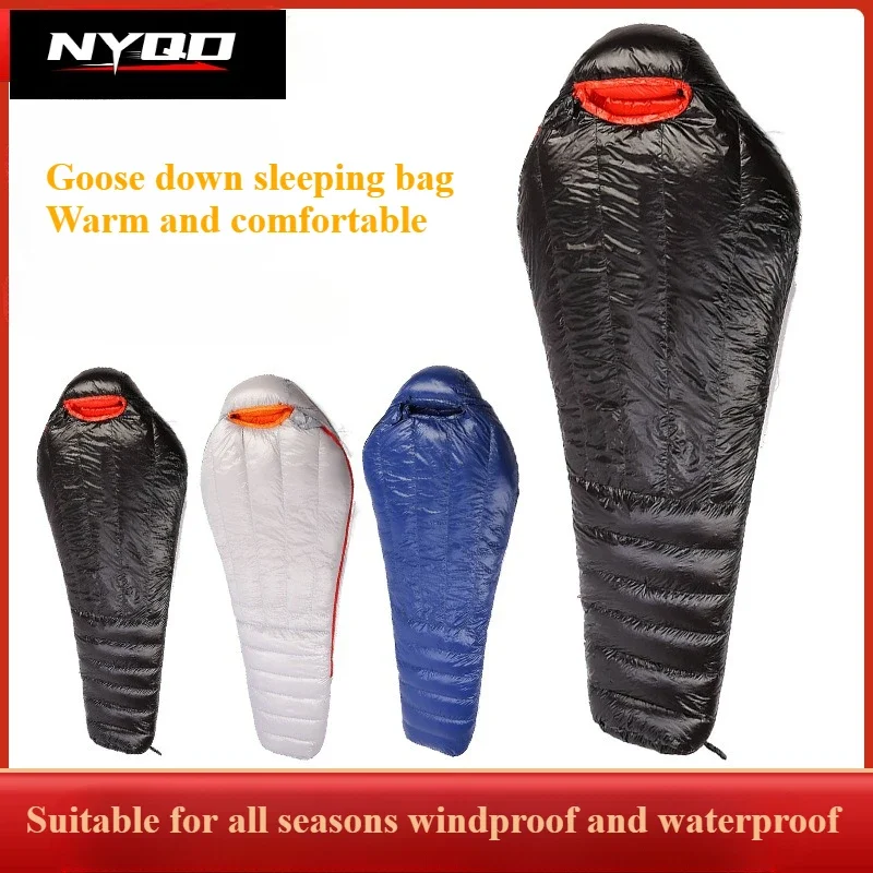 Camping Sleeping Bag Very Warm White Goose Down Adult Mummy Style Sleep Bag 4 Kind of Thickness for Autumn Winter Outdoor Travel