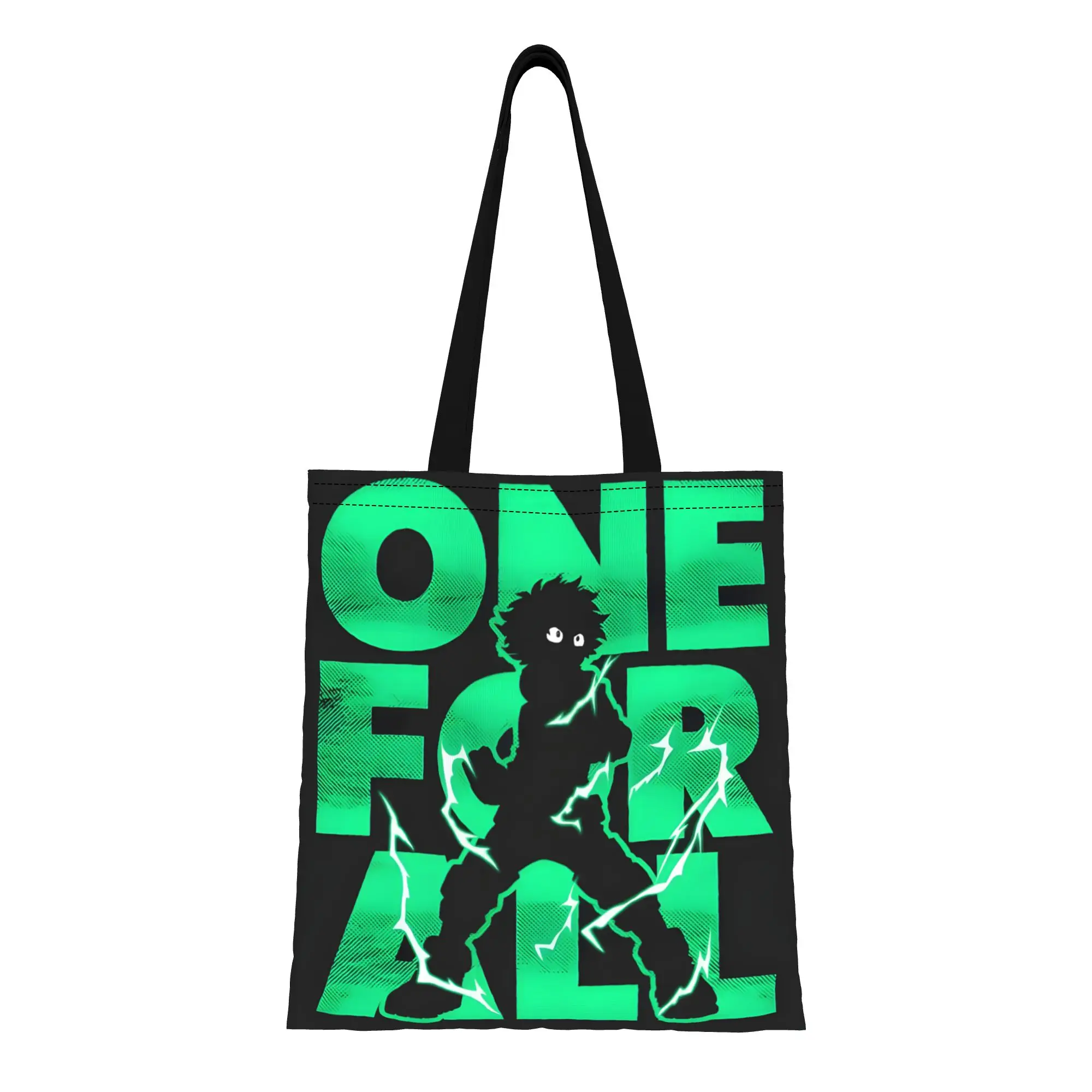 Bolsa de lona de gran capacidad Plus Ultra Deku My Hero Academia, plegable, con diseño elegante, sin cierre, 1 unidad